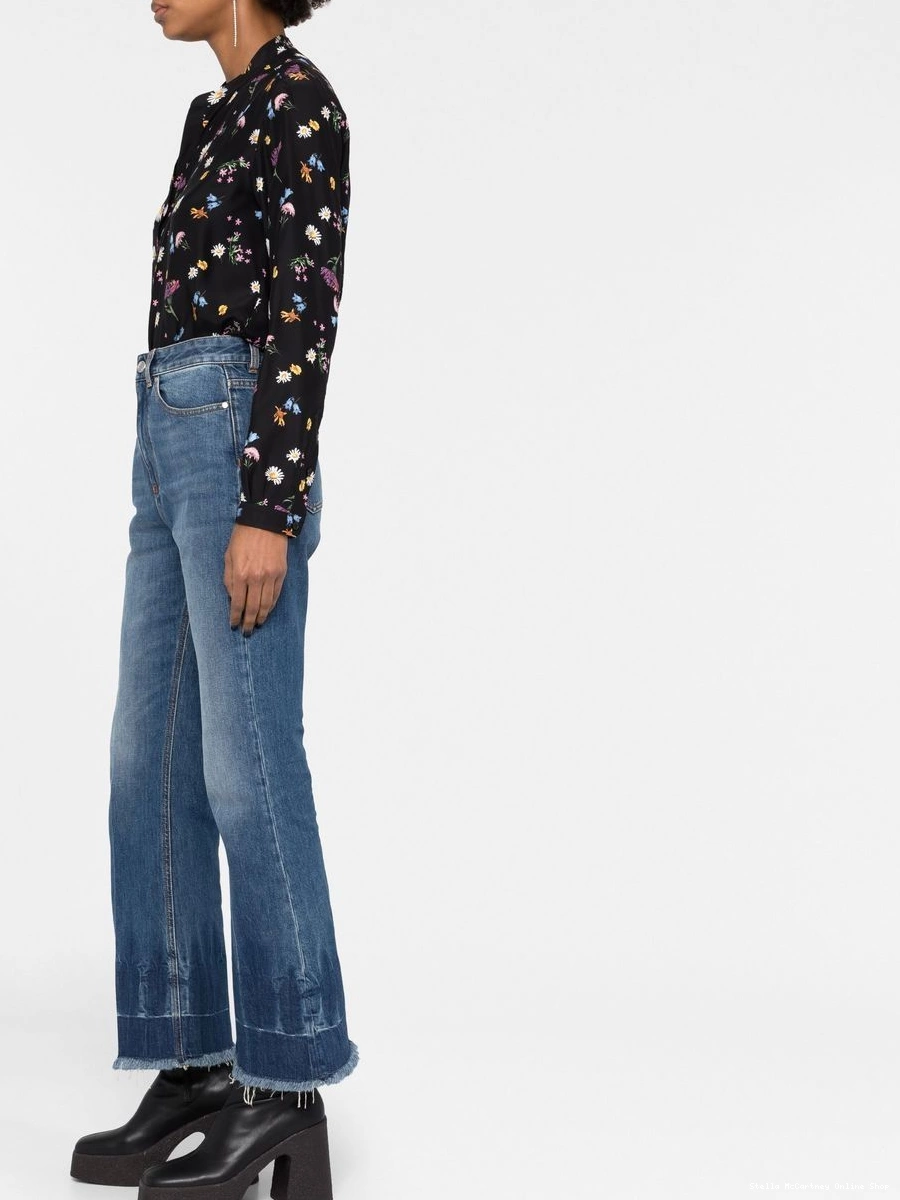 Affordable jeans cropped McCartney frayed-edge Women Stella 0419